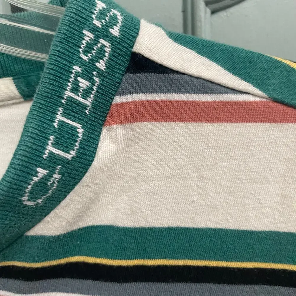 Vintage Guess Mens Size Small Stripe Tee T Shirt Logo Crewneck 90s Y2K - Picture 2 of 5